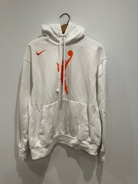 Nike WNBA Logo Pullover Hoodie White Orange Size Large